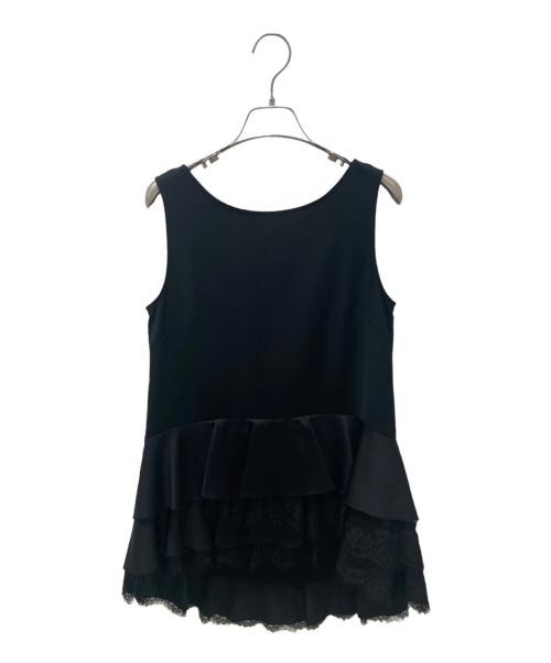 FOXEY（フォクシー）FOXEY (フォクシー) フリルキャミソール付長袖カットソー ブラック サイズ:38の古着・服飾アイテム