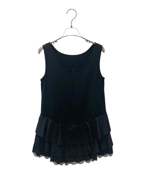 FOXEY（フォクシー）FOXEY (フォクシー) フリルキャミソール付長袖カットソー ブラック サイズ:38の古着・服飾アイテム