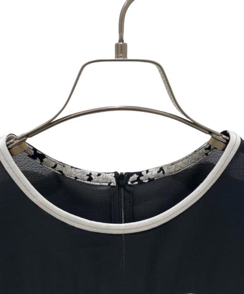 LEONARD PARIS（レオナール パリ）LEONARD PARIS (レオナール パリ) フラワープリント半袖ワンピース ブラック サイズ:3の古着・服飾アイテム