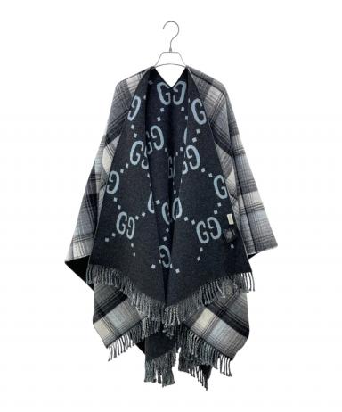 中古・古着通販】GUCCI (グッチ) リバーシブルポンチョケープ グレー