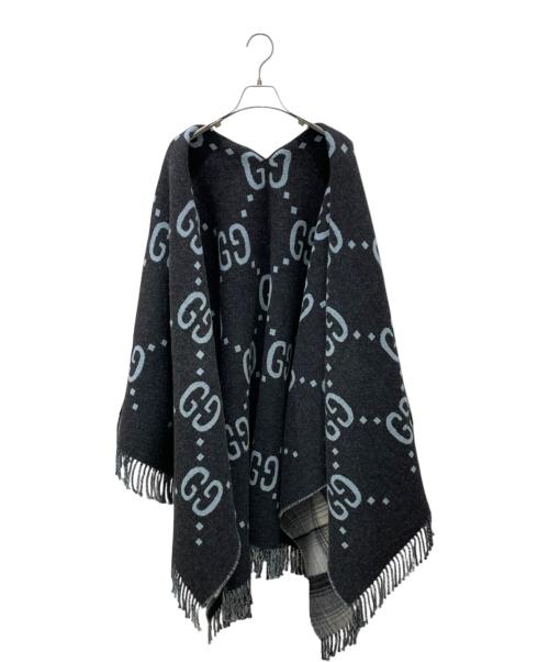 GUCCI（グッチ）GUCCI (グッチ) リバーシブルポンチョケープ グレー×ブルー サイズ:FREEの古着・服飾アイテム