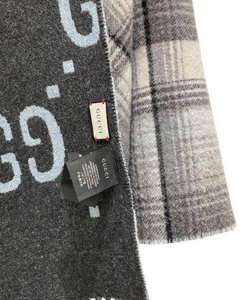 GUCCI（グッチ）GUCCI (グッチ) リバーシブルポンチョケープ グレー×ブルー サイズ:FREEの古着・服飾アイテム