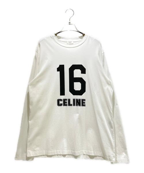 CELINE（セリーヌ）CELINE (セリーヌ) 16 Loose Print Long Sleeve T-Shirt/16 ルーズ プリント ロングスリーブ 長袖Tシャツ/2X86N507Z.01OB ホワイト サイズ:Sの古着・服飾アイテム