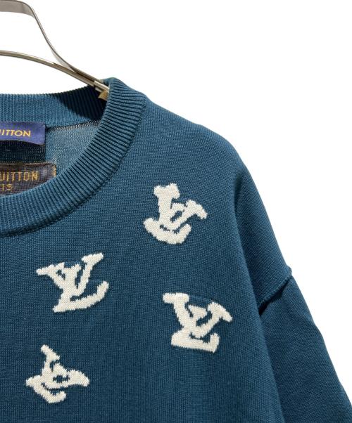 LOUIS VUITTON（ルイ ヴィトン）LOUIS VUITTON (ルイ ヴィトン) ジャズトランぺッターシグネチャークルーネックニット グリーン サイズ:Lの古着・服飾アイテム