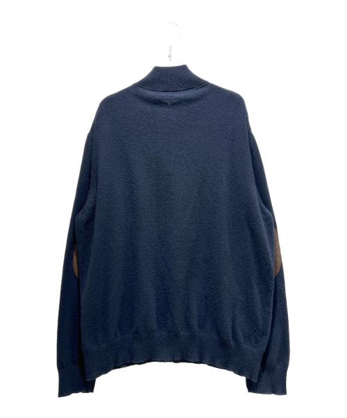 MIU MIU（ミュウミュウ）MIU MIU (ミュウミュウ) カシミアxレザー ジッパースウェットシャツ/MMLB75_1748_F0008_S_OOO ネイビー サイズ:44の古着・服飾アイテム