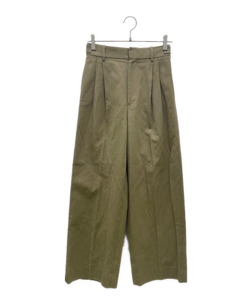 BLAMINK（ブラミンク）BLAMINK (ブラミンク) センタープレスワイドパンツ オリーブ サイズ:Fの古着・服飾アイテム