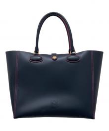 LOEWE（ロエベ）の古着「レオ アナグラム トートバッグ」｜ネイビー×ピンク