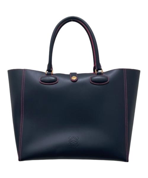 LOEWE（ロエベ）LOEWE (ロエベ) レオ アナグラム トートバッグ ネイビー×ピンクの古着・服飾アイテム