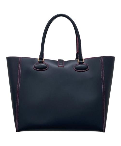 LOEWE（ロエベ）LOEWE (ロエベ) レオ アナグラム トートバッグ ネイビー×ピンクの古着・服飾アイテム