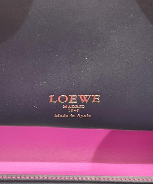 LOEWE（ロエベ）LOEWE (ロエベ) レオ アナグラム トートバッグ ネイビー×ピンクの古着・服飾アイテム