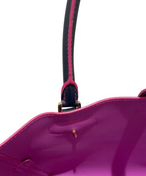 LOEWE（ロエベ）LOEWE (ロエベ) レオ アナグラム トートバッグ ネイビー×ピンクの古着・服飾アイテム