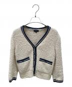 CHANELシャネル）の古着「P60 ラメニットカーディガン」｜アイボリー×ネイビー