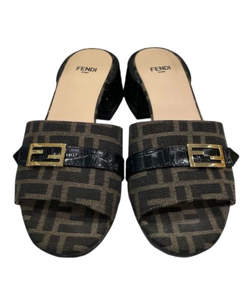 FENDI（フェンディ）FENDI (フェンディ) ズッカ柄ミュール ブラウン サイズ:37の古着・服飾アイテム