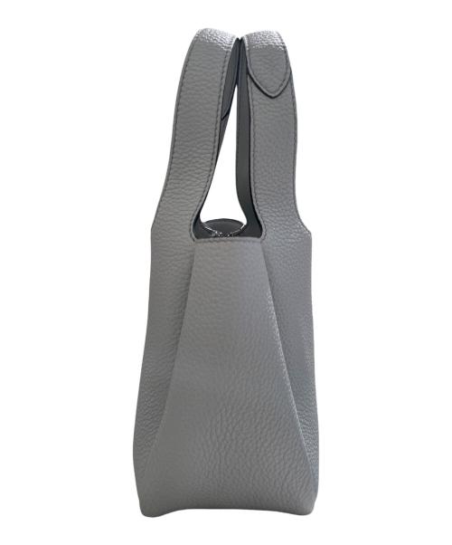 PRADA（プラダ）PRADA (プラダ) ヴィッテロダイノ ミニ レザー ハンドバッグ ライトグレーの古着・服飾アイテム