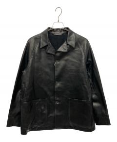 中古・古着通販】COMOLI (コモリ) ストライプジャケット ブラック