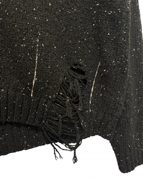 Maison Margiela（メゾンマルジェラ）Maison Margiela (メゾンマルジェラ) デストロイ ニット カーディガン ブラック サイズ:Mの古着・服飾アイテム