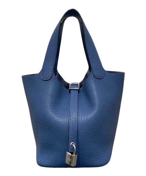 HERMES（エルメス）HERMES (エルメス) Picotin Lock PM/トリヨンクレマンス/ブルーアガット/シルバー金具/X刻印:2016年製 ブルーアガット サイズ:PMの古着・服飾アイテム