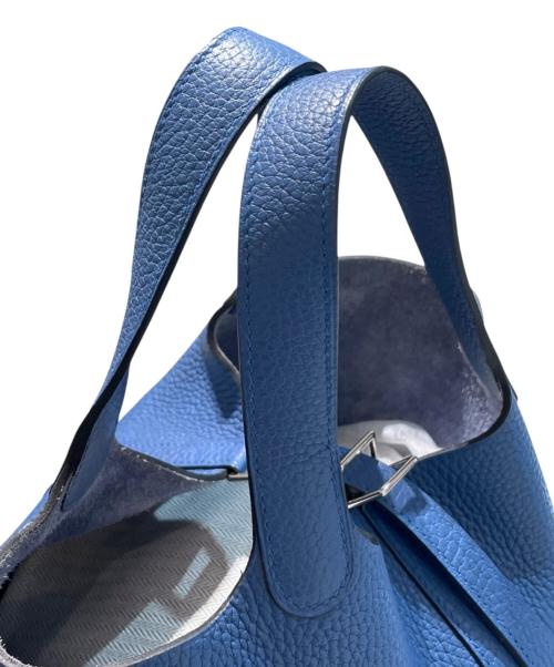 HERMES（エルメス）HERMES (エルメス) Picotin Lock PM/トリヨンクレマンス/ブルーアガット/シルバー金具/X刻印:2016年製 ブルーアガット サイズ:PMの古着・服飾アイテム