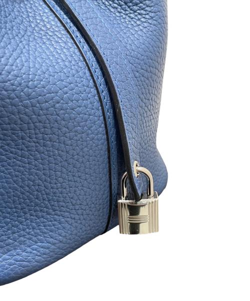 HERMES（エルメス）HERMES (エルメス) Picotin Lock PM/トリヨンクレマンス/ブルーアガット/シルバー金具/X刻印:2016年製 ブルーアガット サイズ:PMの古着・服飾アイテム