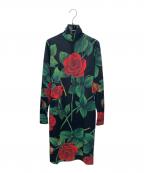 DOLCE & GABBANAドルチェ＆ガッバーナ）の古着「花柄ハイネックワンピース」｜ブラック
