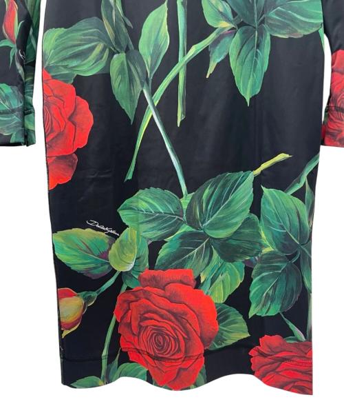 DOLCE & GABBANA（ドルチェ＆ガッバーナ）DOLCE & GABBANA (ドルチェ＆ガッバーナ) 花柄ハイネックワンピース ブラック サイズ:40の古着・服飾アイテム