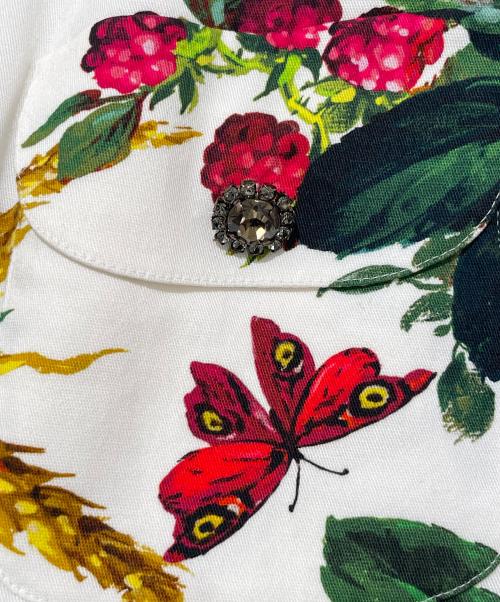 DOLCE & GABBANA（ドルチェ＆ガッバーナ）DOLCE & GABBANA (ドルチェ＆ガッバーナ) 花柄スカート ホワイト サイズ:36の古着・服飾アイテム