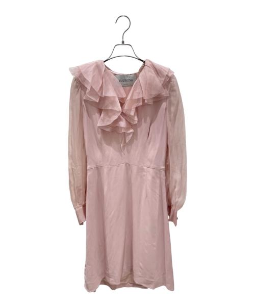 VALENTINO（ヴァレンティノ）VALENTINO (ヴァレンティノ) 袖レース切替ワンピース ピンク サイズ:8の古着・服飾アイテム