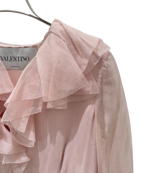VALENTINO（ヴァレンティノ）VALENTINO (ヴァレンティノ) 袖レース切替ワンピース ピンク サイズ:8の古着・服飾アイテム
