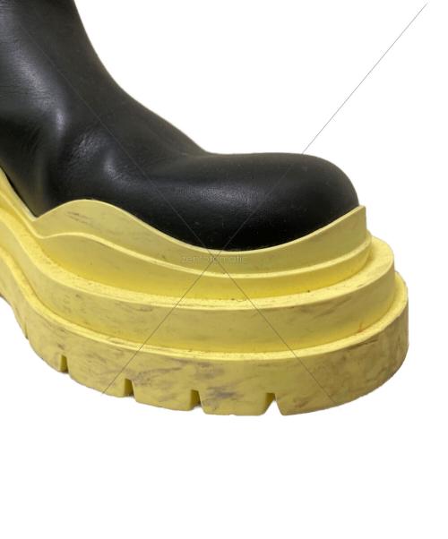 BOTTEGA VENETA（ボッテガベネタ）BOTTEGA VENETA (ボッテガベネタ) サイドゴアブーツ ブラック×イエロー サイズ:35の古着・服飾アイテム