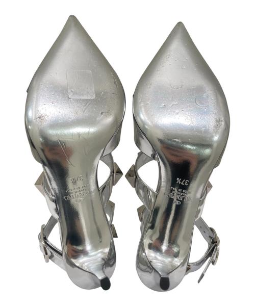 VALENTINO GARAVANI（ヴァレンティノ・ガラヴァーニ）VALENTINO GARAVANI (ヴァレンティノ・ガラヴァーニ) ANKLE STRAPヒールパンプス シルバー サイズ:37 1/2の古着・服飾アイテム