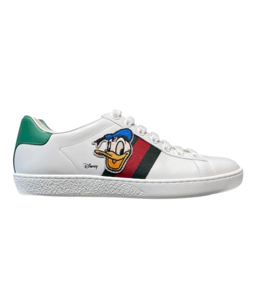 GUCCI（グッチ）GUCCI (グッチ) DISNEY (ディズニー) エース ドナルド スニーカー ホワイト サイズ:36の古着・服飾アイテム