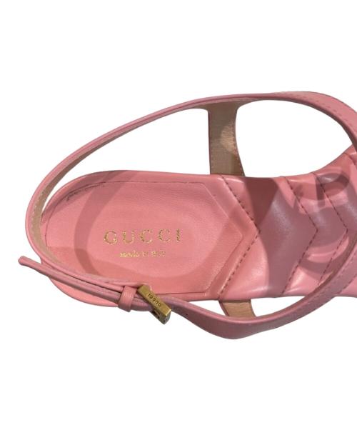 GUCCI（グッチ）GUCCI (グッチ) GGマーモントレザーサンダル ピンク サイズ:37の古着・服飾アイテム