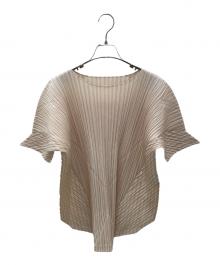 PLEATS PLEASE（プリーツプリーズ）の古着「プリーツカットソー」｜アイボリー
