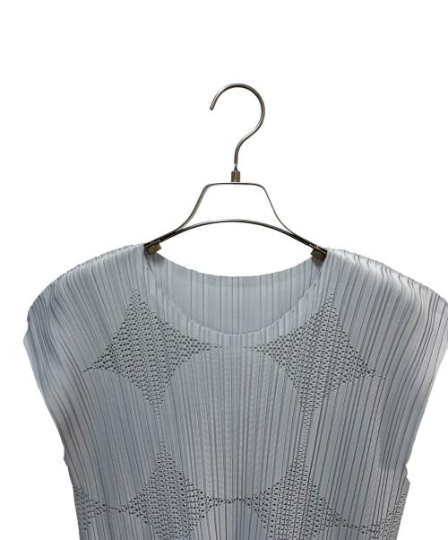 PLEATS PLEASE（プリーツプリーズ）PLEATS PLEASE (プリーツプリーズ) プリーツノースリーブカットソー ライトグレー サイズ:3の古着・服飾アイテム