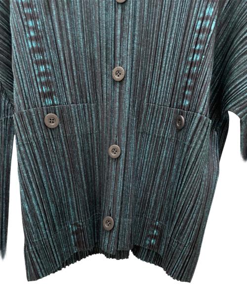 PLEATS PLEASE（プリーツプリーズ）PLEATS PLEASE (プリーツプリーズ) プリーツカーディガン グリーン サイズ:3 未使用品の古着・服飾アイテム