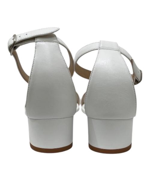 Manolo Blahnik（マノロブラニク）Manolo Blahnik (マノロブラニク) アンクルストラップレザーサンダル/レザーサンダル/ストラップサンダル/ヒールサンダル ホワイト サイズ:23.5の古着・服飾アイテム
