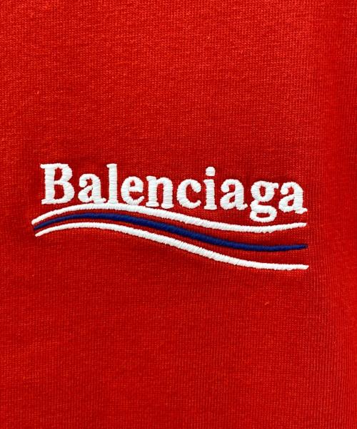 BALENCIAGA（バレンシアガ）BALENCIAGA (バレンシアガ) 21AW レースデザイン キャンペーンロゴ半袖Tシャツ ワンピース レッド サイズ:XSの古着・服飾アイテム