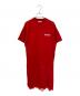 BALENCIAGA（バレンシアガ）の古着「21AW レースデザイン キャンペーンロゴ半袖Tシャツ ワンピース」｜レッド