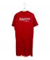 BALENCIAGA (バレンシアガ) 21AW レースデザイン キャンペーンロゴ半袖Tシャツ ワンピース レッド サイズ:XS：33000円