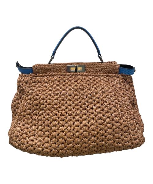 FENDI（フェンディ）FENDI (フェンディ) 2WAYバッグ ベージュ×ブルー サイズ:ラージの古着・服飾アイテム