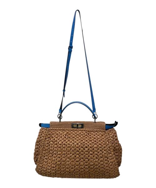 FENDI（フェンディ）FENDI (フェンディ) 2WAYバッグ ベージュ×ブルー サイズ:ラージの古着・服飾アイテム