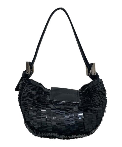 FENDI（フェンディ）FENDI (フェンディ) ビーズ マンマ ミニクロワッサン ブラック サイズ:ミニの古着・服飾アイテム