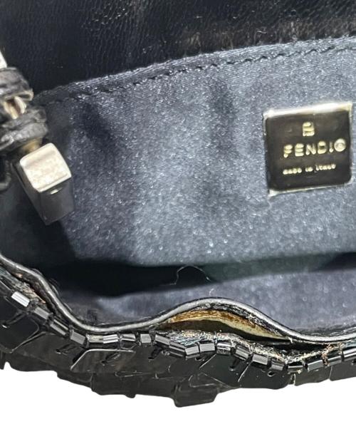 FENDI（フェンディ）FENDI (フェンディ) ビーズ マンマ ミニクロワッサン ブラック サイズ:ミニの古着・服飾アイテム