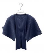 PLEATS PLEASEプリーツプリーズ）の古着「プリーツジップアップジャケット」｜ブルー