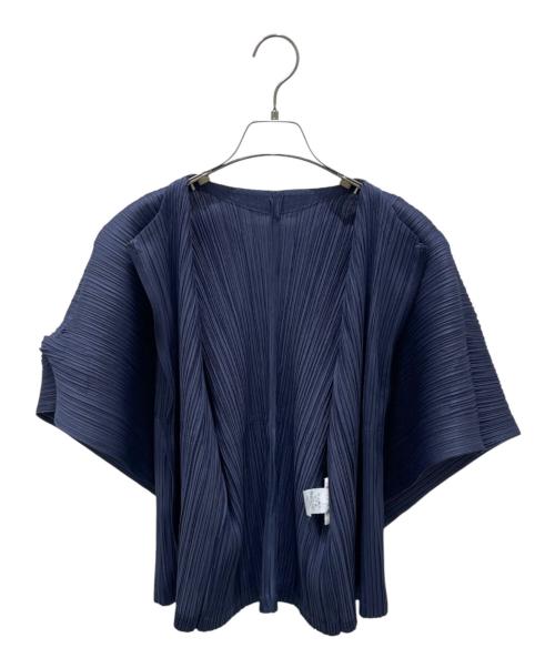 PLEATS PLEASE（プリーツプリーズ）PLEATS PLEASE (プリーツプリーズ) プリーツジップアップジャケット ブルー サイズ:Freeの古着・服飾アイテム