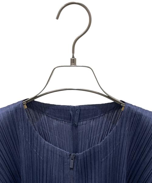 PLEATS PLEASE（プリーツプリーズ）PLEATS PLEASE (プリーツプリーズ) プリーツジップアップジャケット ブルー サイズ:Freeの古着・服飾アイテム