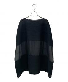 me ISSEY MIYAKE（ミーイッセイ ミヤケ）の古着「シアーブラウス」｜ブラック