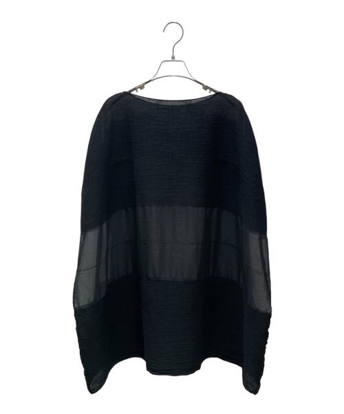 me ISSEY MIYAKE（ミーイッセイ ミヤケ）me ISSEY MIYAKE (ミーイッセイ ミヤケ) シアーブラウス ブラック サイズ:FREEの古着・服飾アイテム
