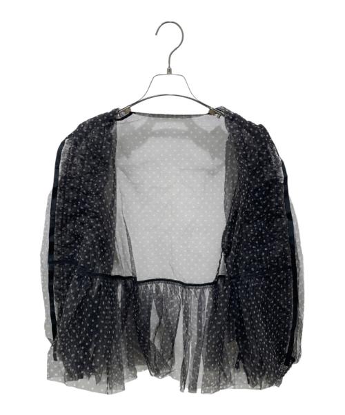 UNITED ARROWS（ユナイテッドアローズ）UNITED ARROWS (ユナイテッドアローズ) チュールフリルブラウス ブラック サイズ:FREEの古着・服飾アイテム