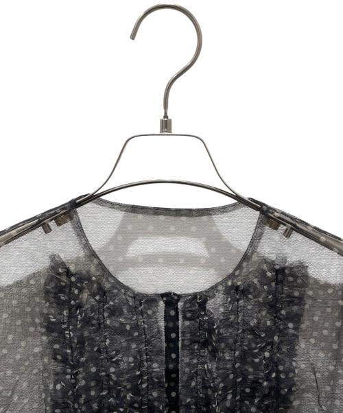 UNITED ARROWS（ユナイテッドアローズ）UNITED ARROWS (ユナイテッドアローズ) チュールフリルブラウス ブラック サイズ:FREEの古着・服飾アイテム